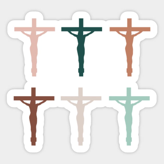 Terracotta Pallet Crucifix Sticker Set Sticker by opptop